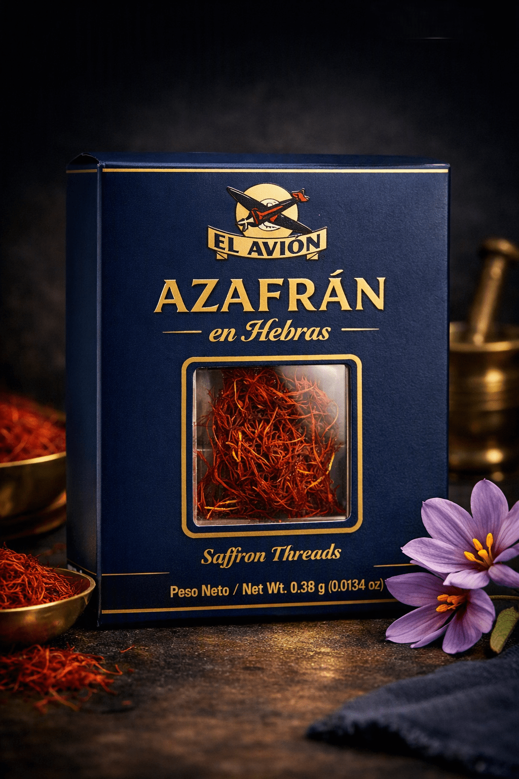 Premium Spanish Saffron Threads 0.38 g | Azafrán en Hebras 0,38 g by IBERICO DISTRIBUTION – Authentic Spanish Gourmet from IBERICO DISTRIBUTION LLCSaffron ThreadsSAFF-038-AVION